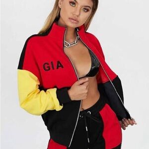 I.AM.GIA Red, Yellow, and Black Track Pants & Jacket Set 🏓